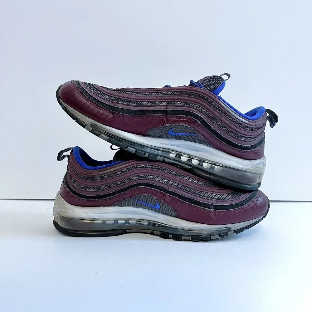 2018 Nike Air Max 97 Night Maroon Cool Grey Racer Blue 921826-012 Rare Sz 10